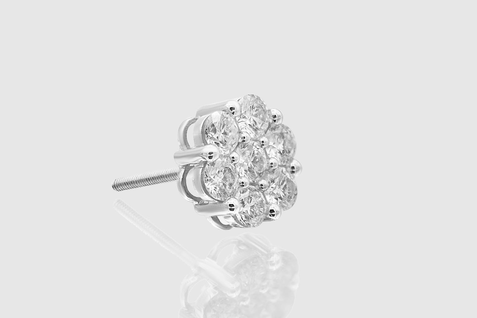 1.6 Ct 7-Stone Large Cluster Flower Diamond Earrings | Uverly
